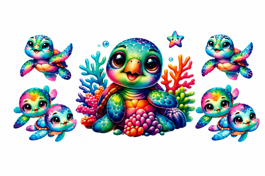 MCW-AN001 | Rainbow Sea Turtle Family