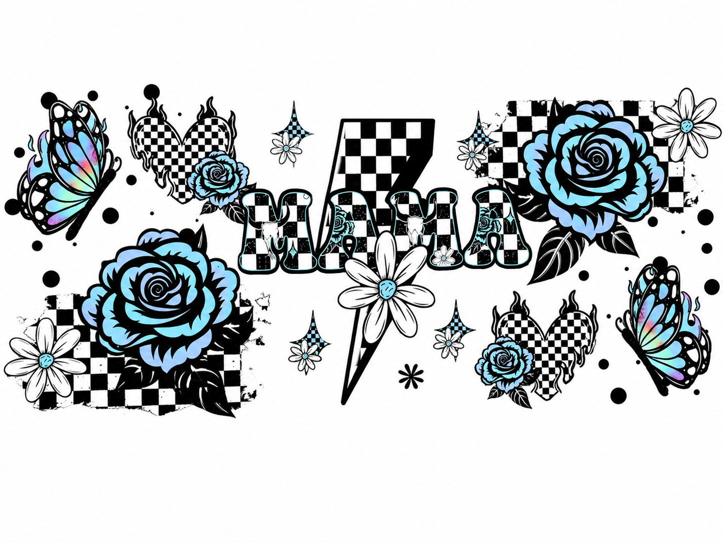 MCW-MA019 | Blue Rose Checkered Mama