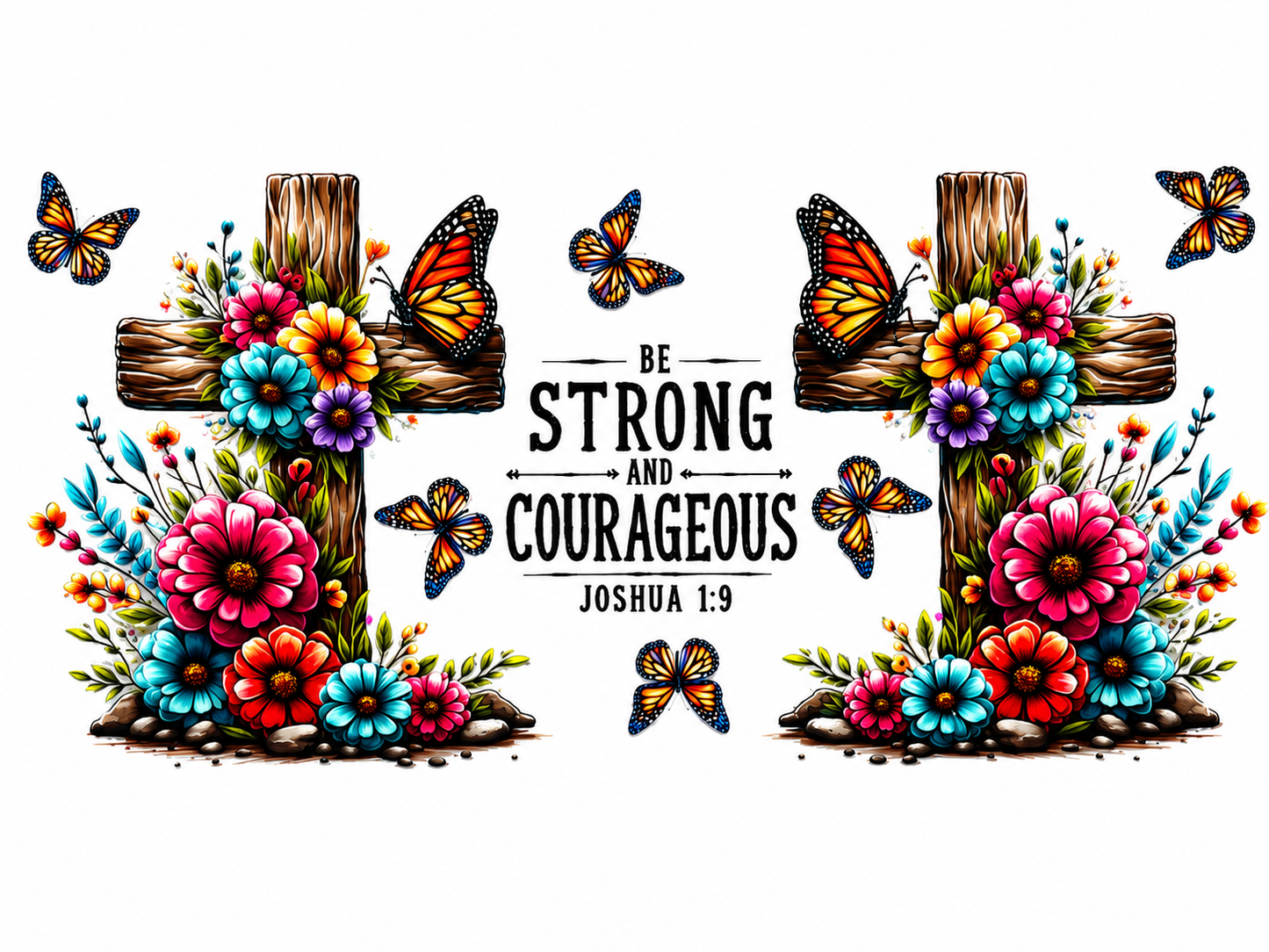 MCW-RE003 | Be Strong & Courageous Crosses
