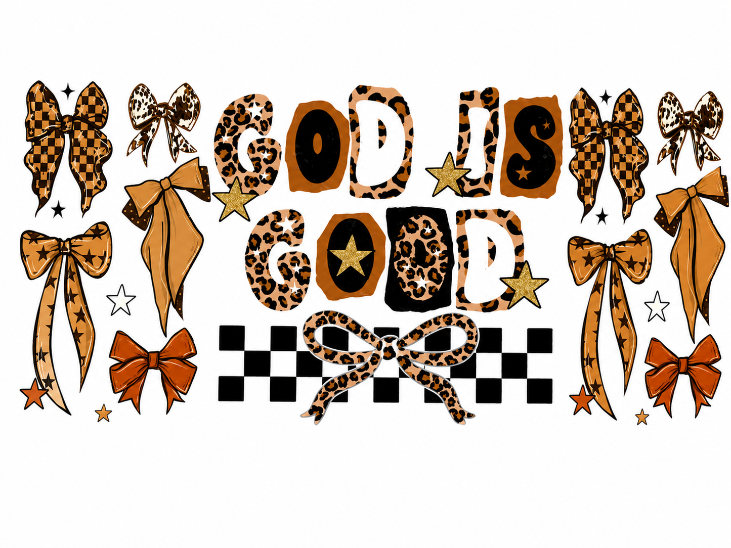 MCW-RE009 | God Is Good Leopard Bows