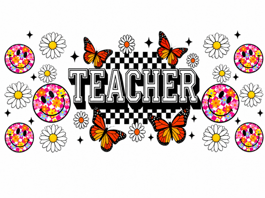 MCW-SC001 | Retro Teacher Smiley & Butterfly