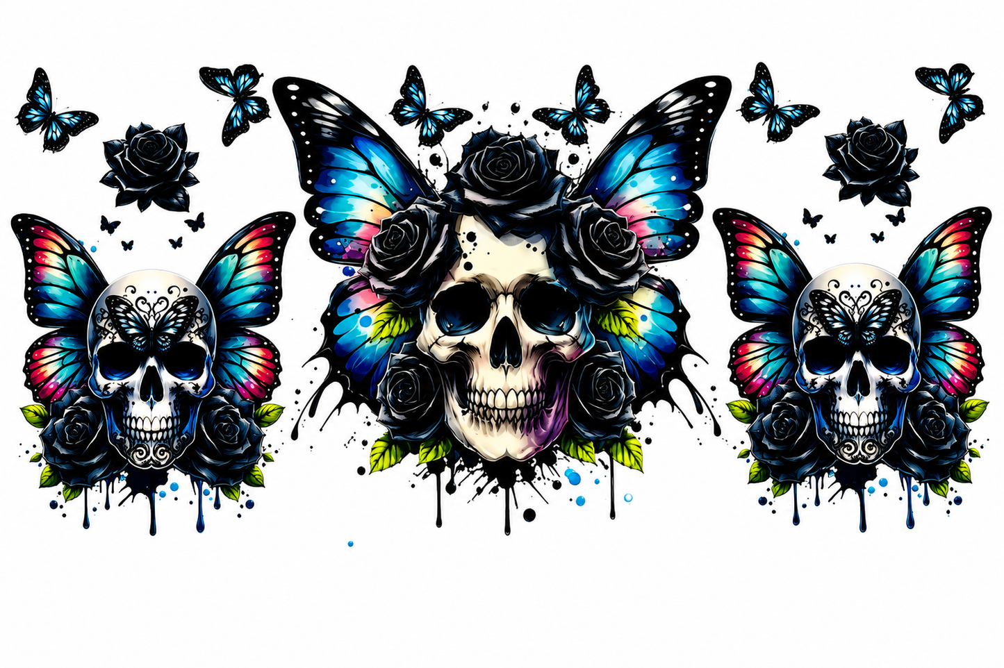 MCW-SK008 | Midnight Butterfly Skull