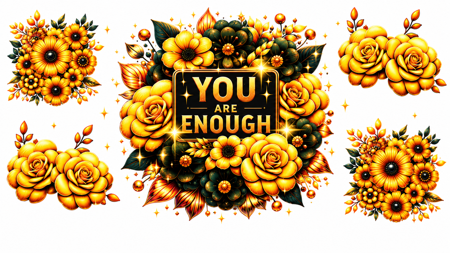 MCW-SQ003 | You Are Enough Golden Floral