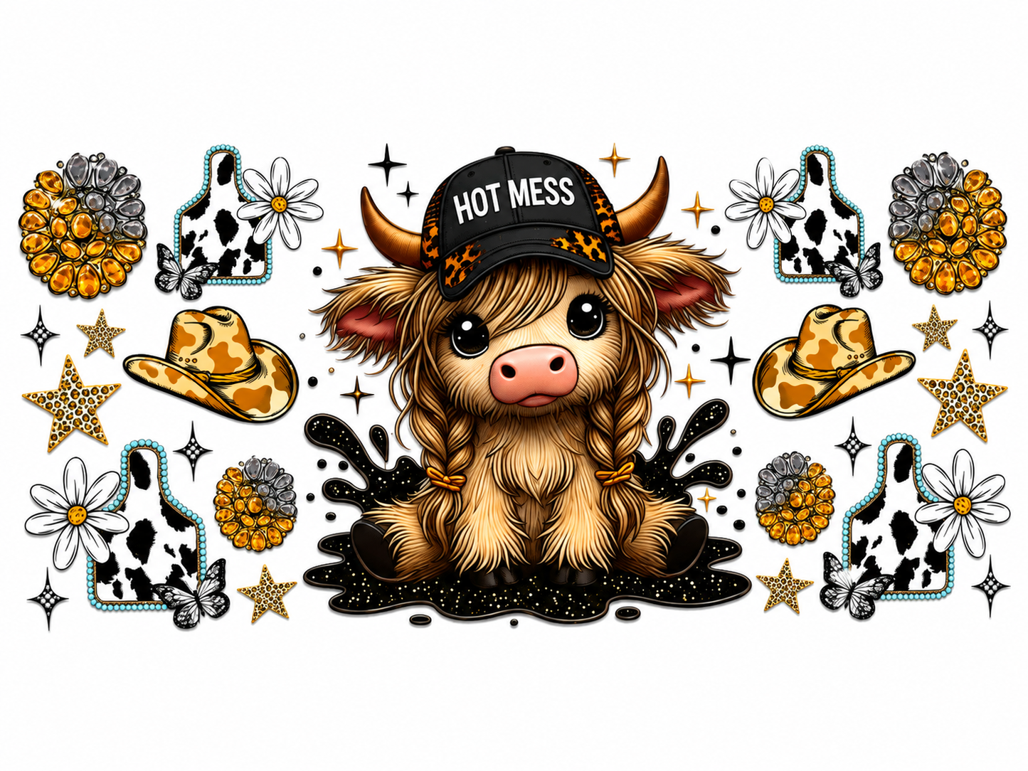 MCW-WE011 | Hot Mess Highland Cow